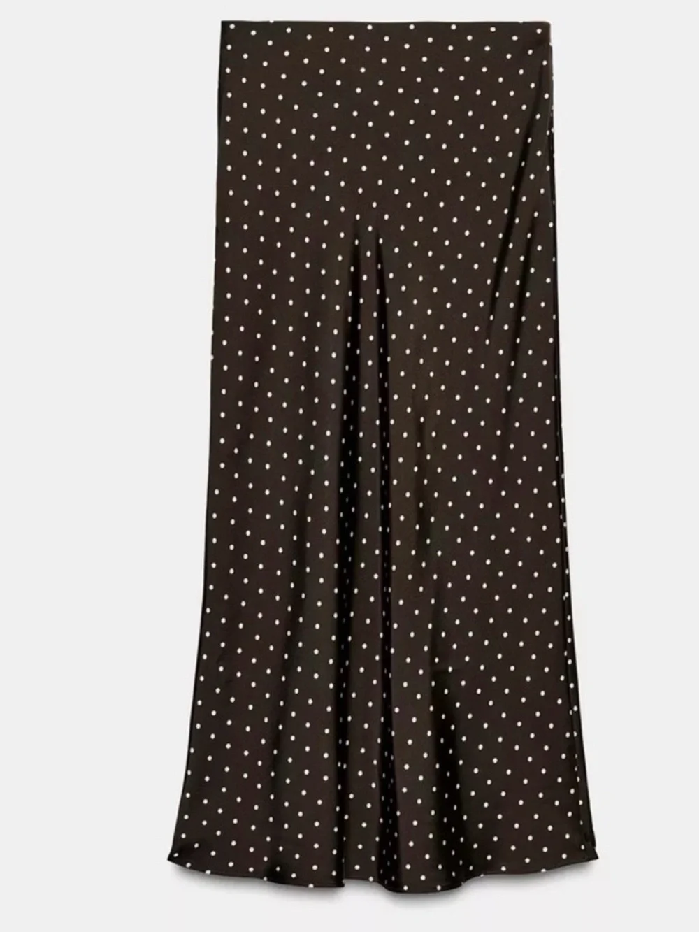 Zara Black Polka Dot Satin Maxi Skirt - Picture 4 of 9